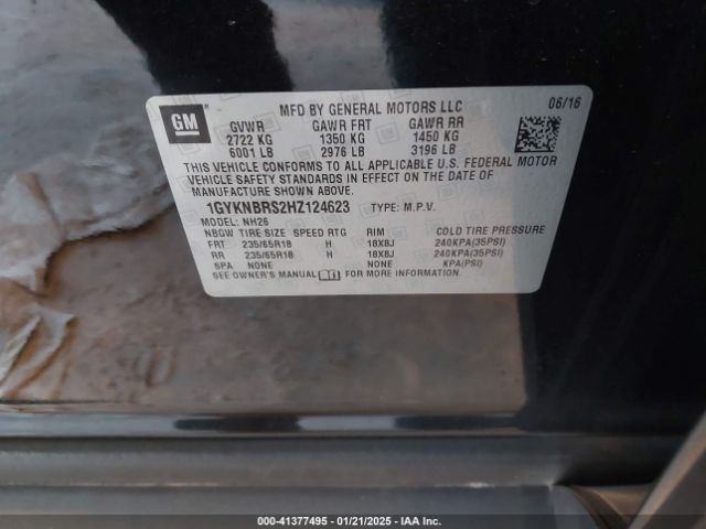 1GYKNBRS2HZ124623 Cadillac XT5 LUXURY