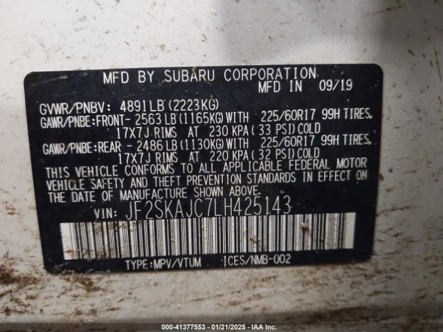 JF2SKAJC7LH425143 Subaru Forester Premium