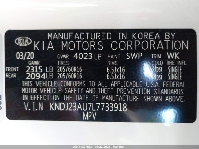 KNDJ23AU7L7733918 KIA SOUL S