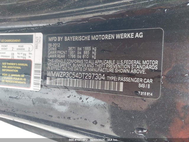 2013 MINI CONVERTIBLE WMWZP3C54DT297304 Photo 8