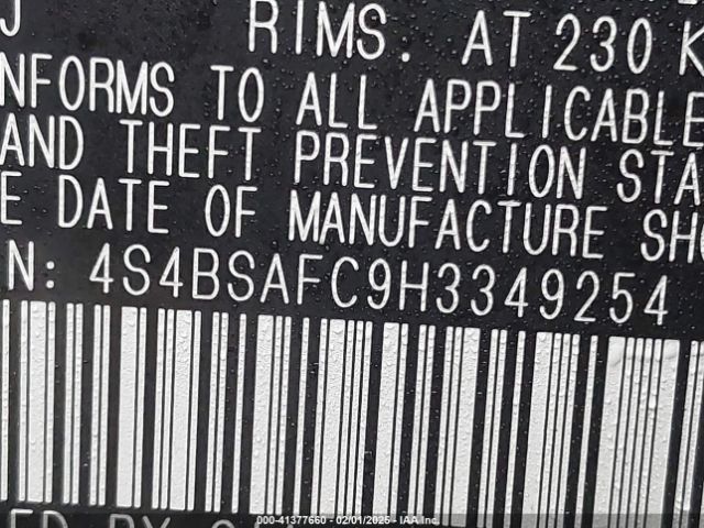 4S4BSAFC9H3349254 Subaru Outback 2.5i Premium