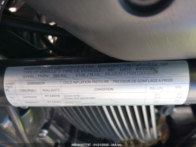 2022 DUCATI SCRAMBLER ML0KAFCP0NT001205 Photo 9