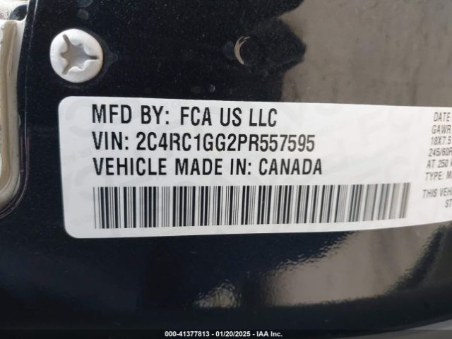 2C4RC1GG2PR557595 Chrysler Pacifica Limited