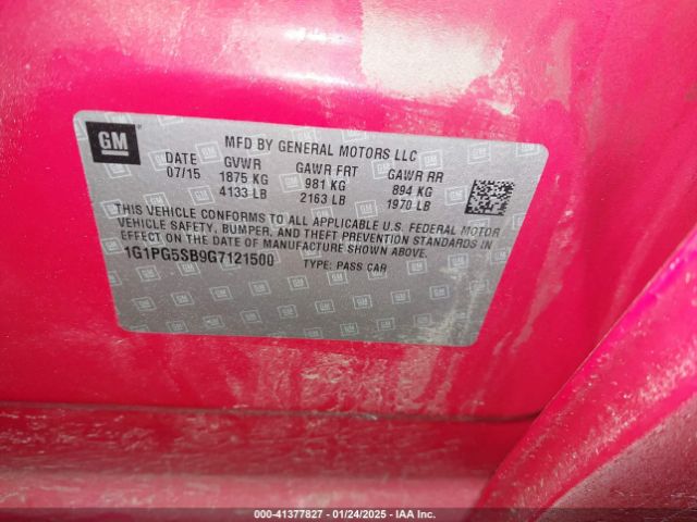 1G1PG5SB9G7121500 Chevrolet Cruze Limited Ltz Auto