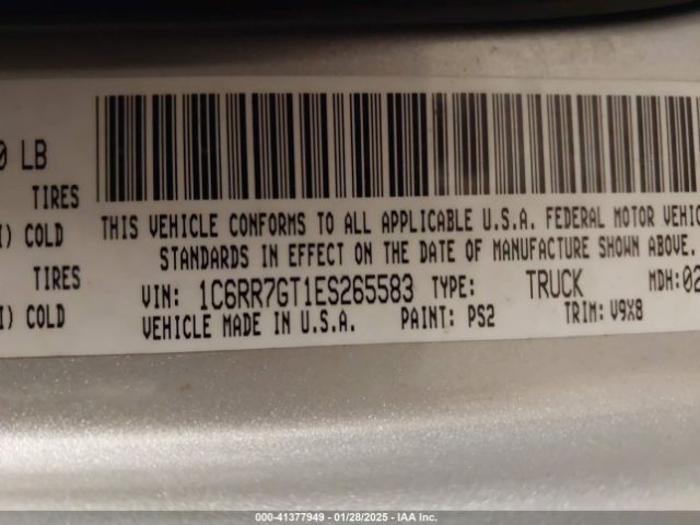 1C6RR7GT1ES265583 RAM 1500 Slt