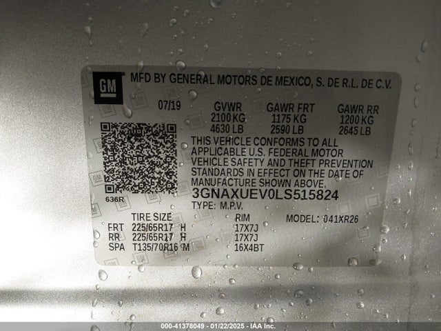 3GNAXUEV0LS515824 Chevrolet Equinox Awd Lt 1.5l Turbo