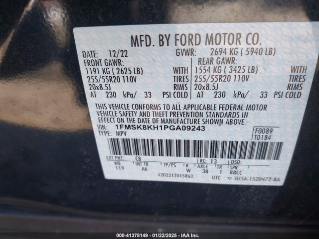Ford Explorer St-line 2023 1FMSK8KH1PGA09243 Image 9