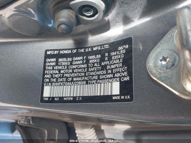 SHHFK7G44JU228008 Honda Civic Sport