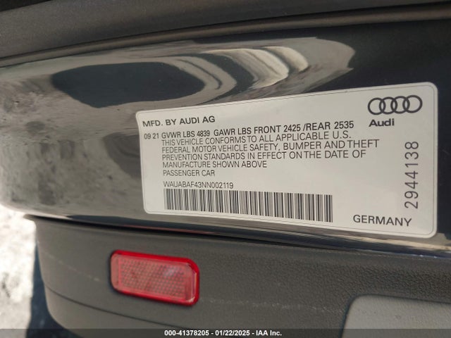 2022 AUDI A4 WAUABAF43NN002119 Photo 8