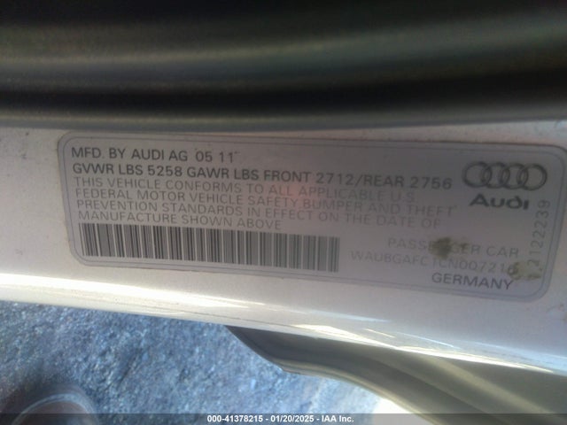 2012 AUDI A6 WAUBGAFC1CN007216 Photo 8