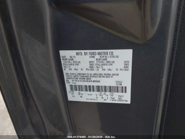 Ford F-150 Xlt 2014 1FTEX1CMXEKF45530 Image 9