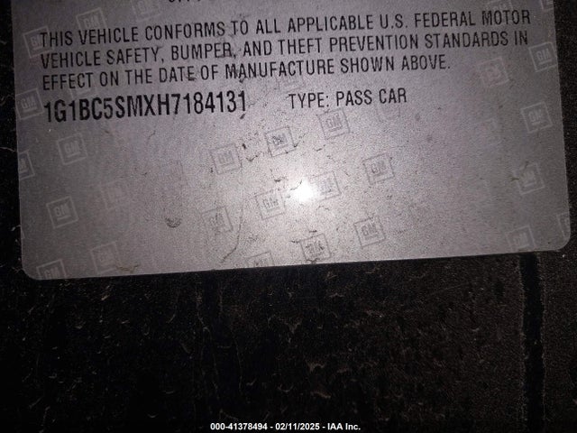 1G1BC5SMXH7184131 Chevrolet Cruze Ls Auto