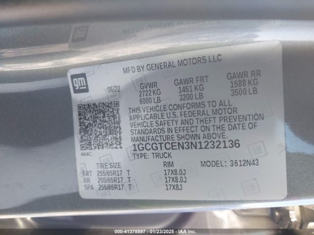 1GCGTCEN3N1232136 Chevrolet Colorado 4wd  Short Box Lt