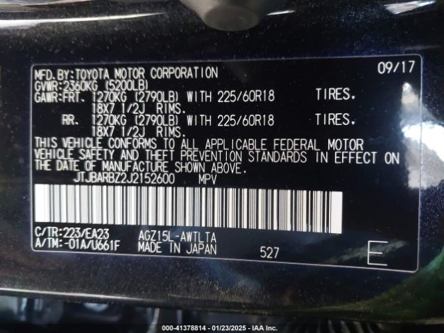 JTJBARBZ2J2152600 Lexus NX 300