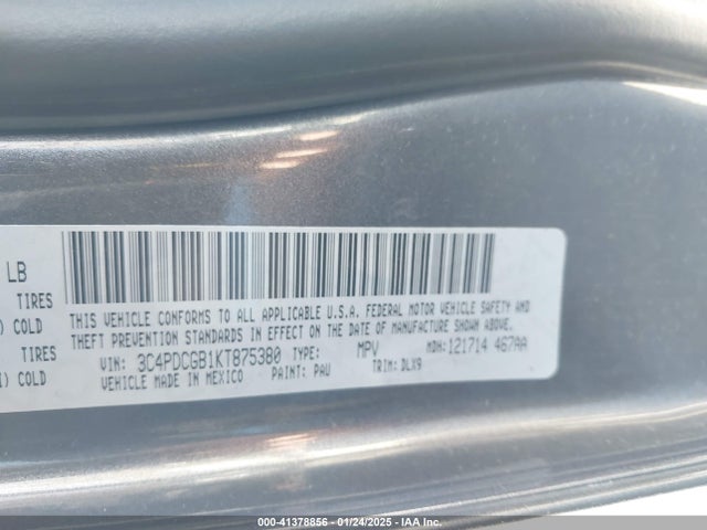 Aukcja sprzedaży 2019 Dodge Journey Crossroad, vin: 3C4PDCGB1KT875380, numer aukcji: 41378856