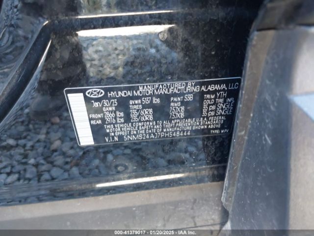 5NMS24AJ7PH548444 Hyundai Santa Fe Sel
