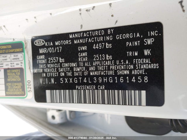 KIA Optima Lx 2017 5XXGT4L39HG161458 Image 9