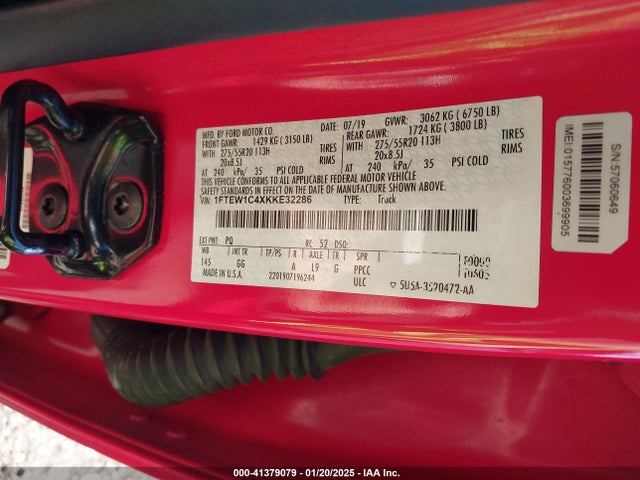 Ford F-150 Xl 2019 1FTEW1C4XKKE32286 Image 9
