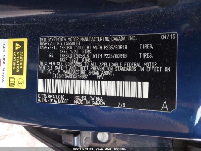 2T2BK1BAXFC318667 Lexus RX 350