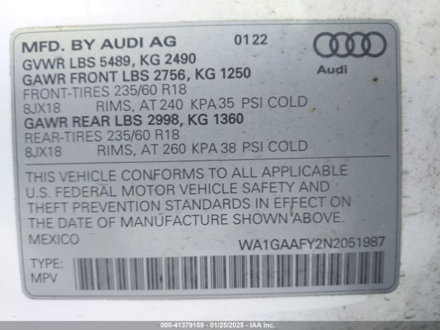 2022 AUDI Q5 WA1GAAFY2N2051987 Photo 8