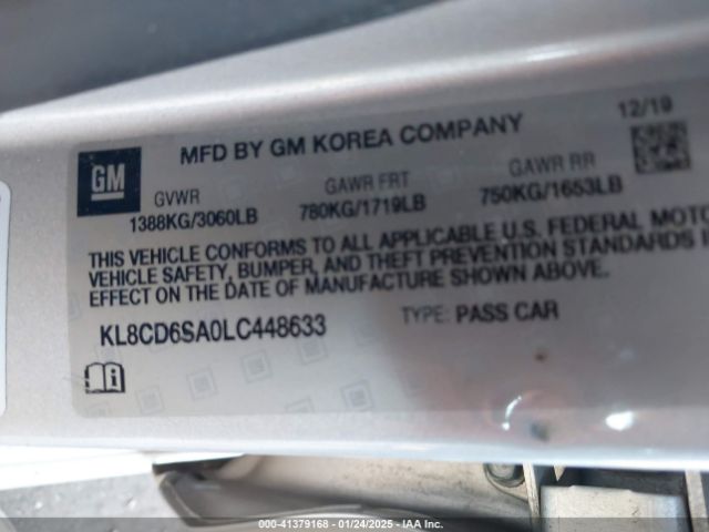 KL8CD6SA0LC448633 Chevrolet Spark Fwd 1lt Automatic