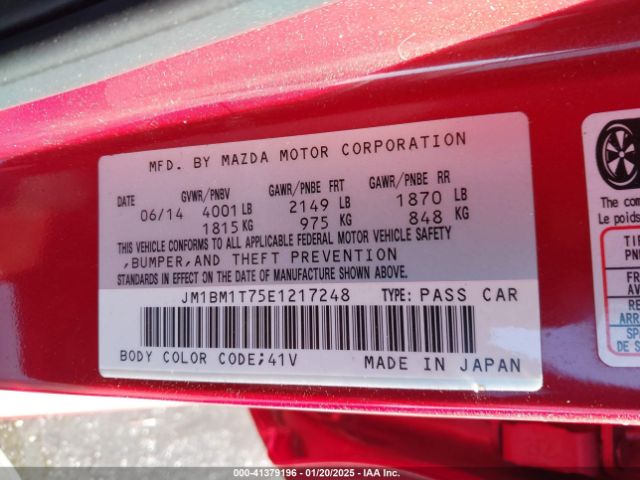 JM1BM1T75E1217248 Mazda Mazda3 I Sv