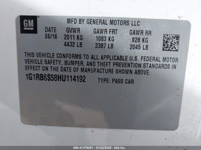 1G1RB6S58HU114192 Chevrolet Volt Premier