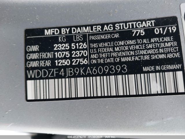 WDDZF4JB9KA609393 Mercedes-Benz E 300