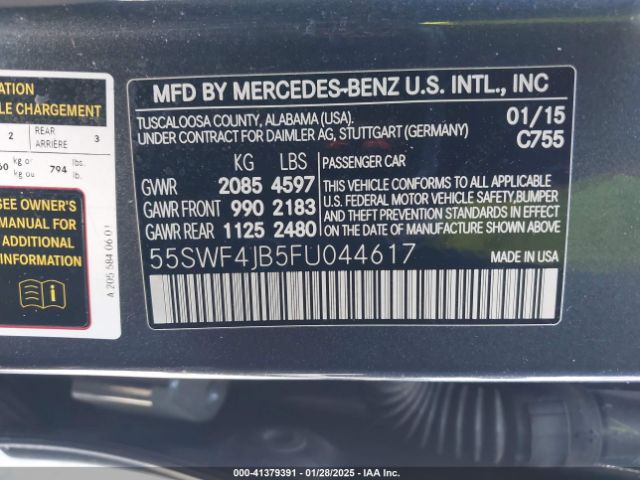 55SWF4JB5FU044617 Mercedes-Benz C 300 Luxury/sport