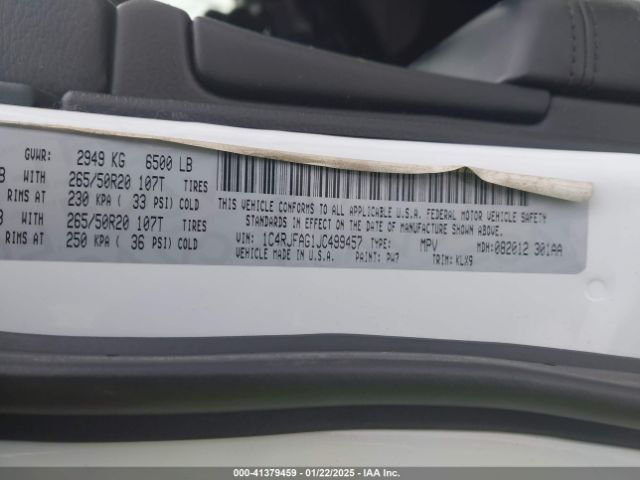 1C4RJFAG1JC499457 Jeep Grand Cherokee Altitude 4x4