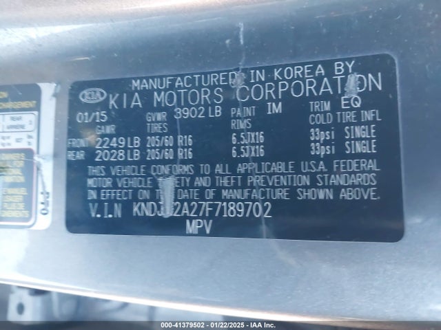 KIA Soul 2015 KNDJN2A27F7189702 Image 9