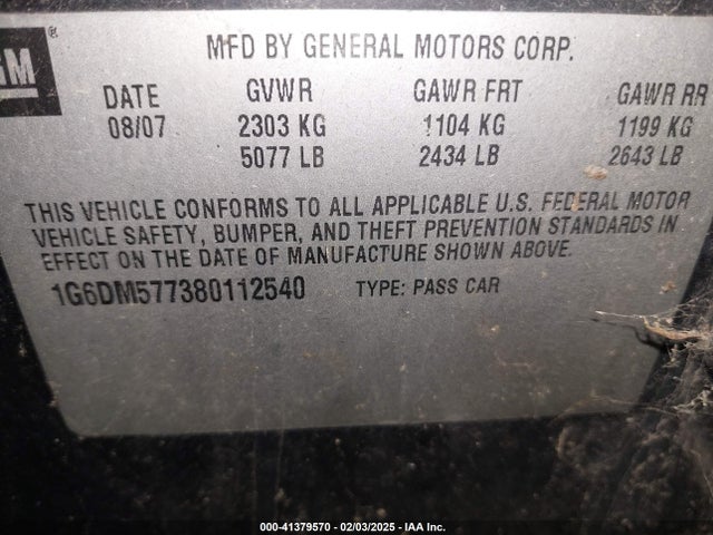 2008 CADILLAC CTS 1G6DM577380112540 Photo 8