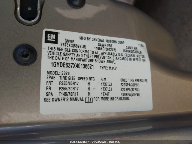 2004 CADILLAC SRX 1GYDE637X40136621 Photo 8