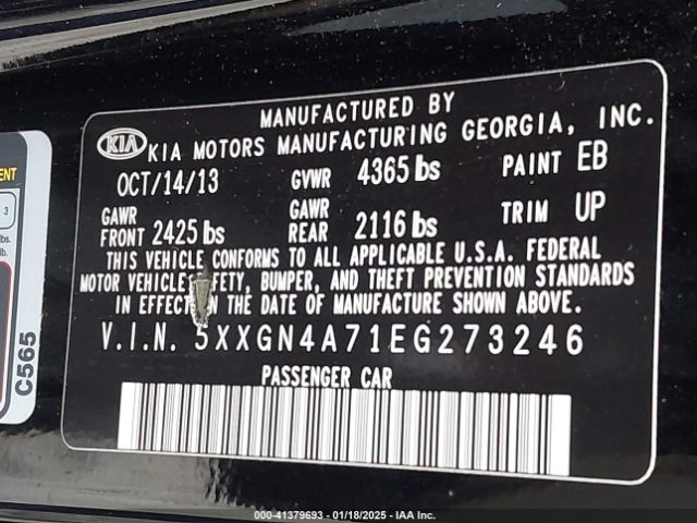 5XXGN4A71EG273246 KIA OPTIMA EX