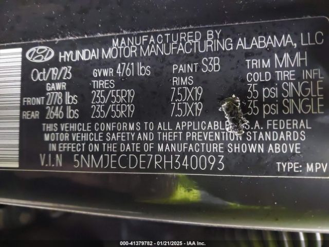 5NMJECDE7RH340093 Hyundai Tucson Limited