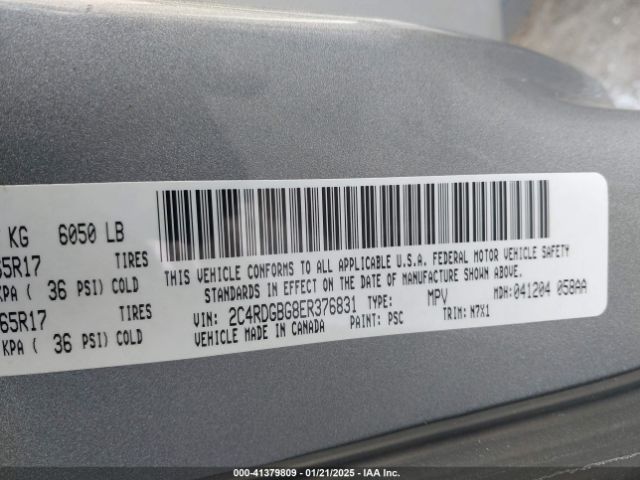 2C4RDGBG8ER376831 Dodge Grand Caravan Se 30th Anniversary