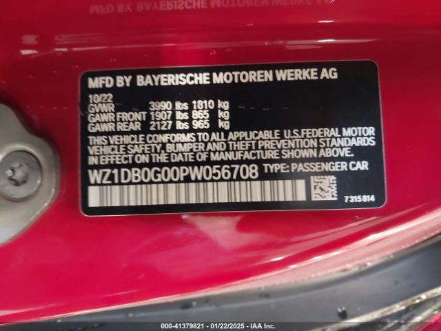 WZ1DB0G00PW056708 Toyota Gr Supra 3.0 Premium