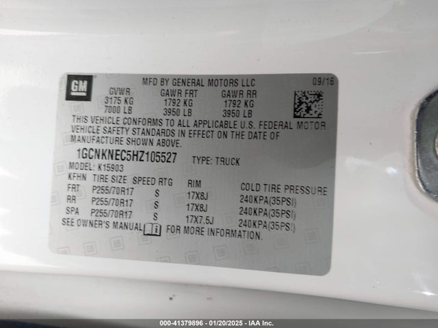 1GCNKNEC5HZ105527 Chevrolet Silverado 1500 Wt