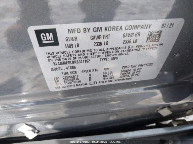 KL4MMESL8NB044182 Buick Encore Gx Awd Select