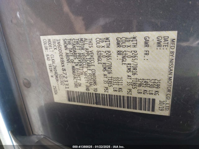 Nissan Frontier Sv 2019 1N6DD0ER8KN872331 Image 9