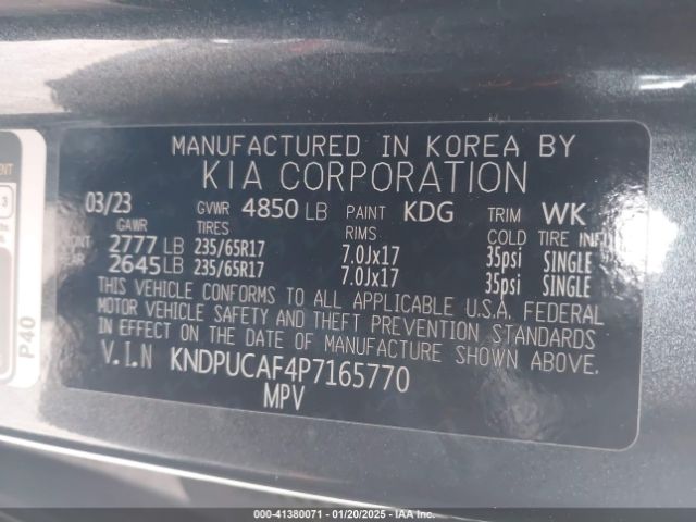KNDPUCAF4P7165770 KIA Sportage Lx