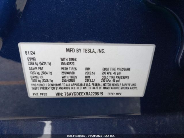 7SAYGDEEXRA220819 Tesla Model Y Long Range Dual Motor All-wheel Drive