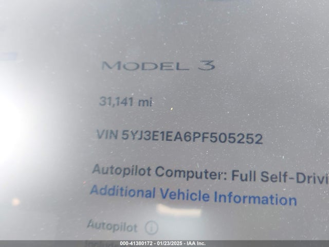 2023 TESLA MODEL 3 5YJ3E1EA6PF505252 Photo 6