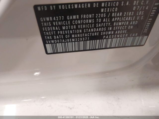 3VWD07AJ8EM329371 Volkswagen Jetta 1.8t Se