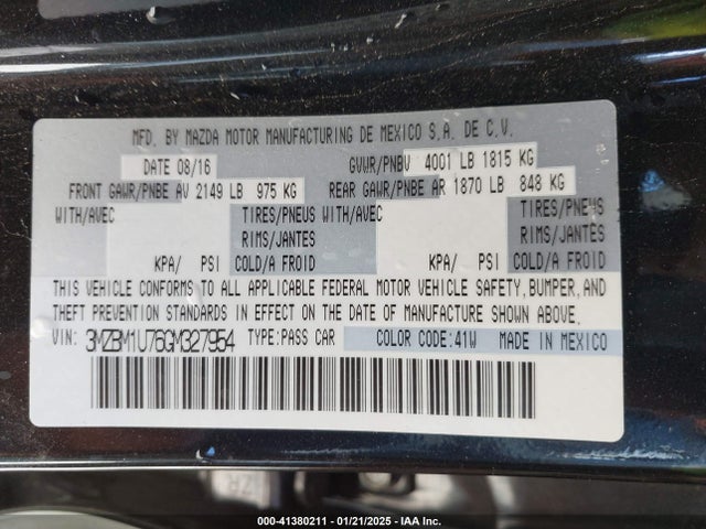 Mazda Mazda3 I Sport 2016 3MZBM1U76GM327954 Image 9