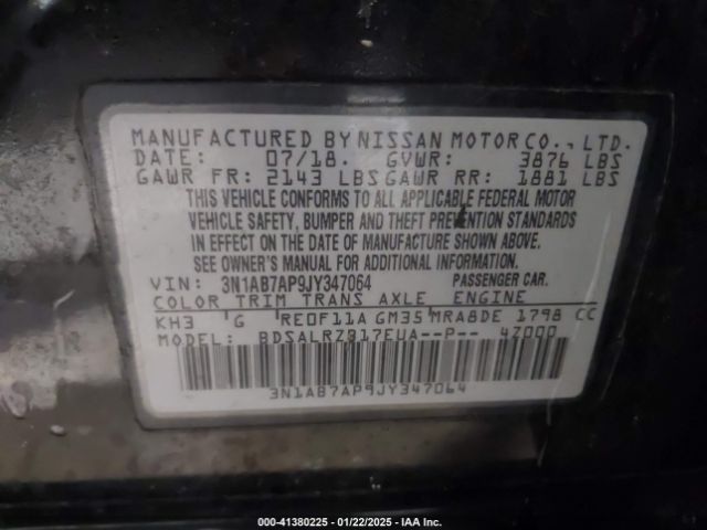 3N1AB7AP9JY347064 Nissan SENTRA SR
