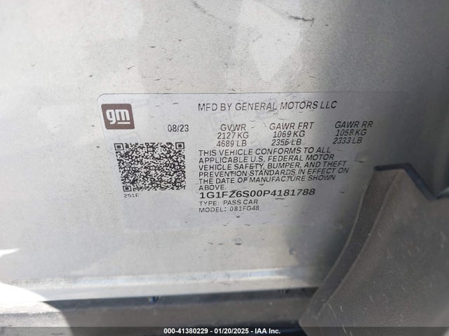 1G1FZ6S00P4181788 Chevrolet Bolt Euv Fwd Premier
