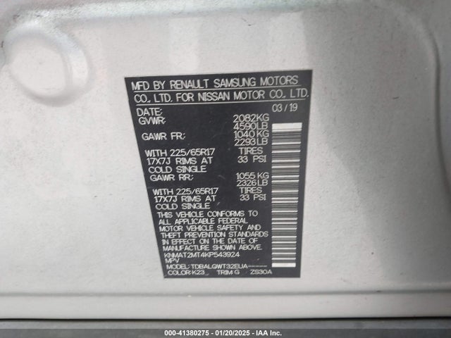 Nissan ROGUE SV 2019 KNMAT2MT4KP543924 Image 9