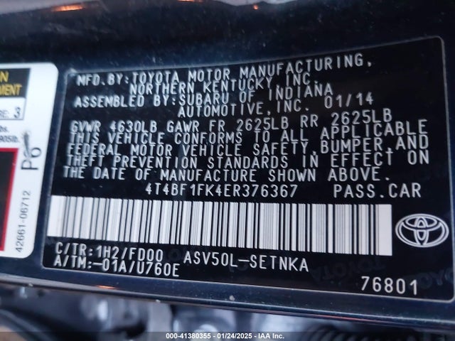 Toyota CAMRY LE 2014 4T4BF1FK4ER376367 Image 9