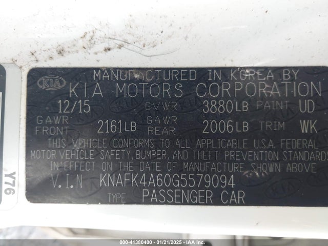 KIA FORTE LX 2016 KNAFK4A60G5579094 Image 9